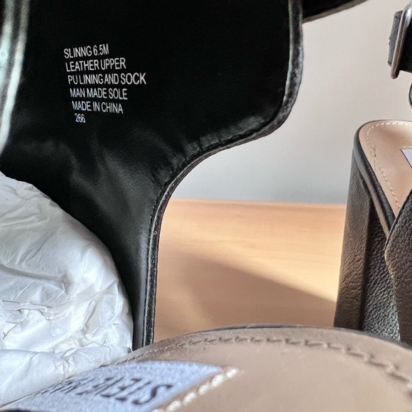 NWOT Steve Madden “talento” leather 4”chunky heel SIZE 6.5M - Picture 4 of 8